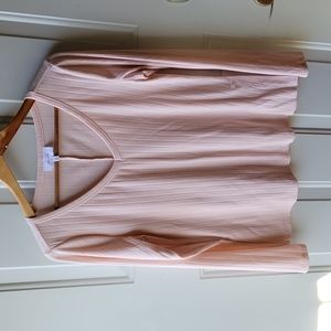 Soma Wknd V-neck Blush Lounge Long Sleeve Shirt, Size M
